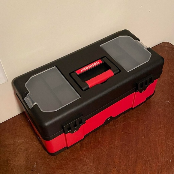 Corebilt 16" Red and Black Wide Tool Box - Picture 4 of 7